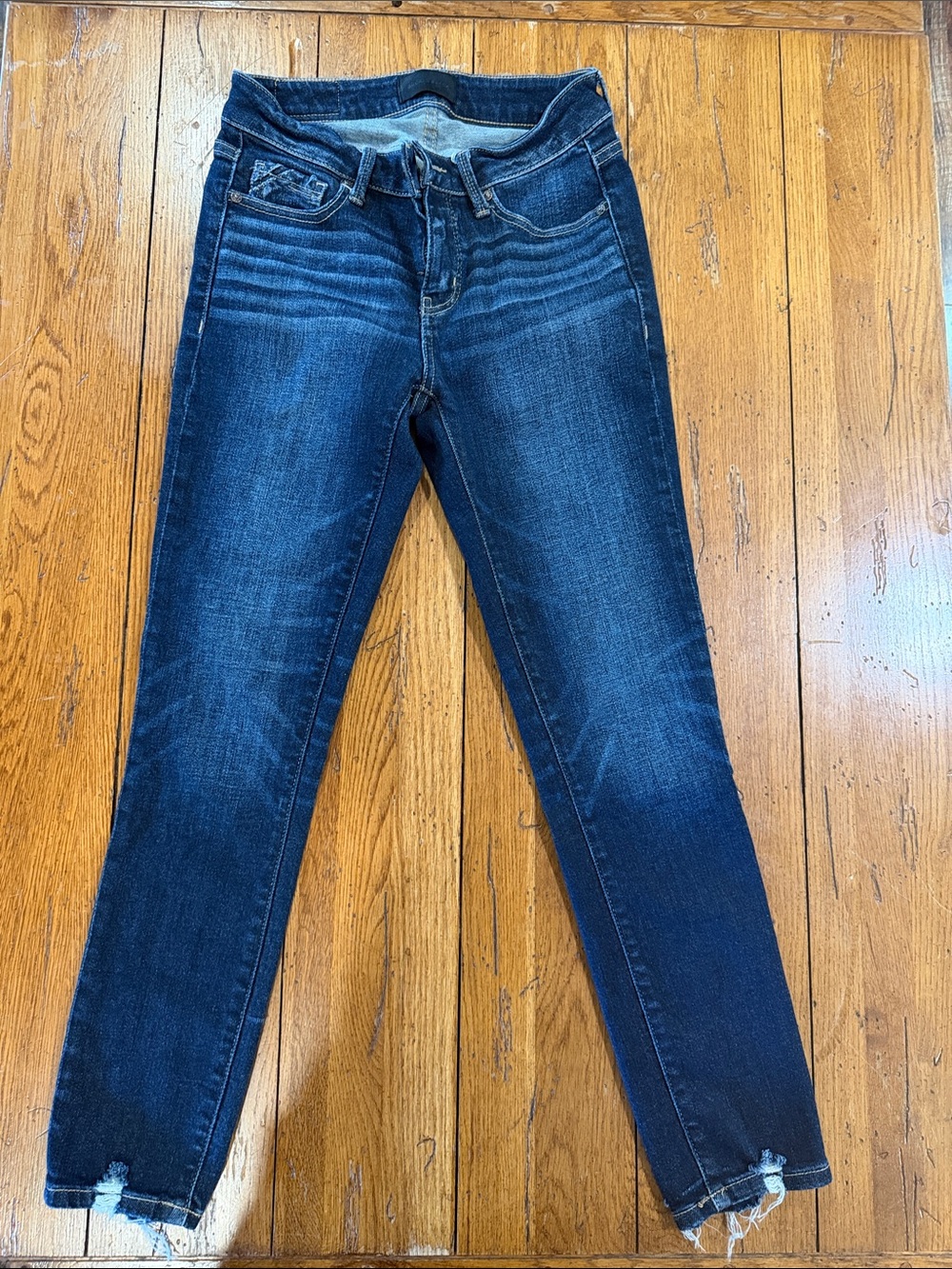 Dark Blue Women’s Buckle Black Skinny Jeans